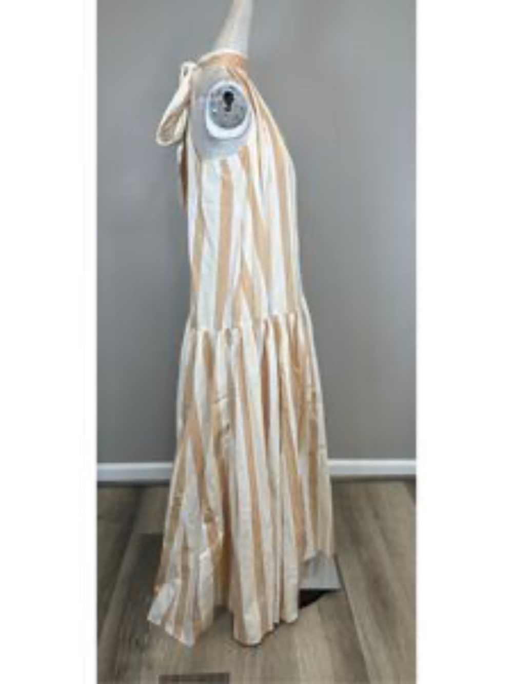STAUD Marlowe Halter Neck Striped Maxi Dress M - Picture 3 of 7